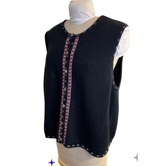 Bechamel Women’s Sweater Vest Button Front Sz. XL Substantial Round Neck - Picture 3 of 8